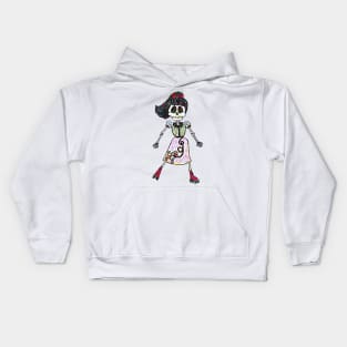 Lively Bones, Retro Roller Skater Kids Hoodie